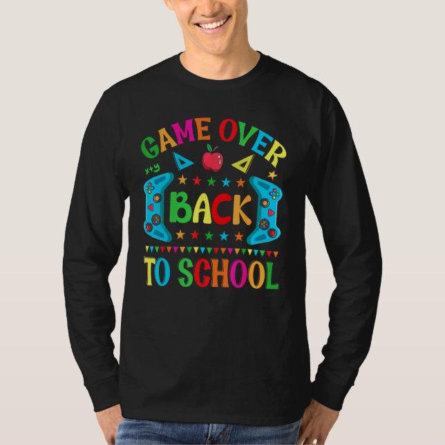 Game Over Back To School Video Game Leveled Up Boy T-Shirt (Vorderseite)