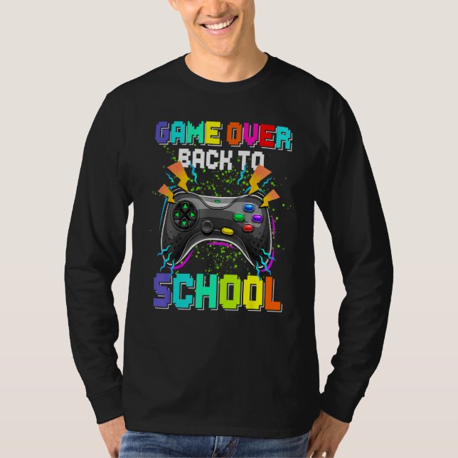 Game Over Back To School Video Game Leveled Up Boy T-Shirt (Vorderseite)