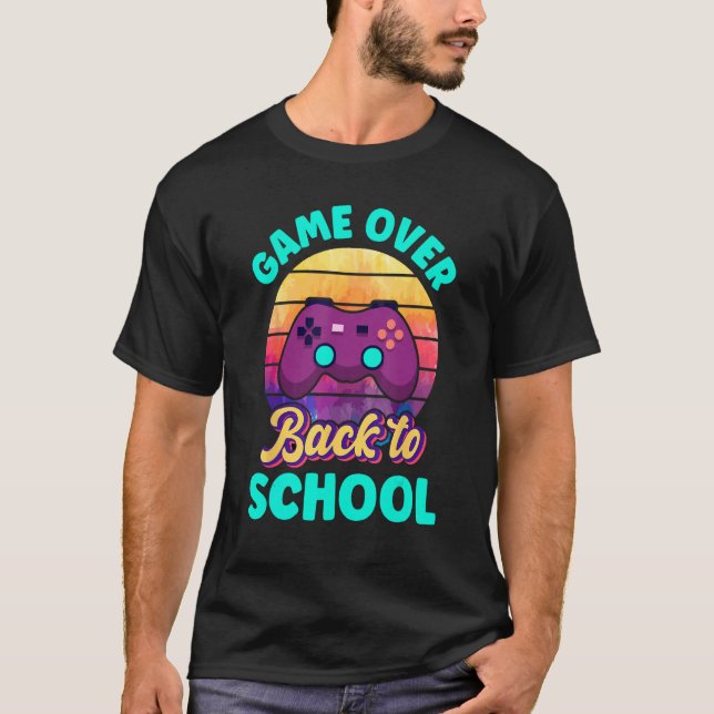 Game Over Back To School Video Game Leveled Up Boy T-Shirt (Vorderseite)