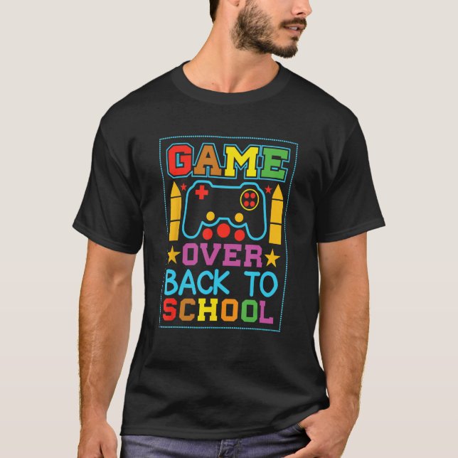 Game Over Back To School Video Game Leveled Up Boy T-Shirt (Vorderseite)