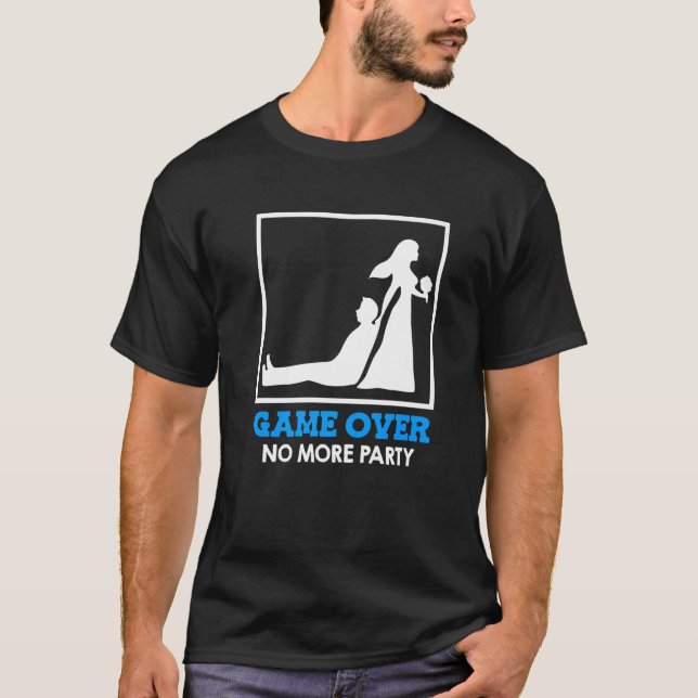 Game Over  Bride and Groom Wedding T-Shirt (Vorderseite)