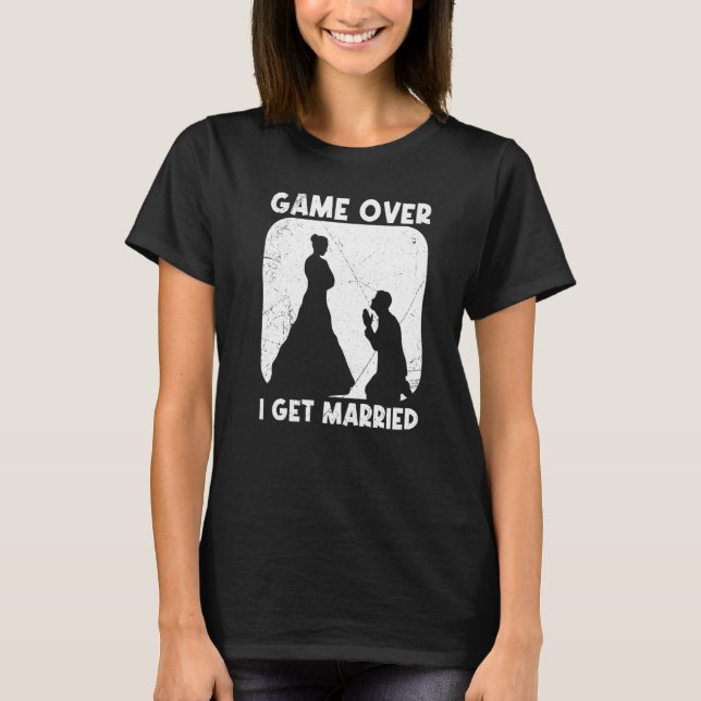 Game over bride groom husband and wife wedding T-Shirt (Vorderseite)