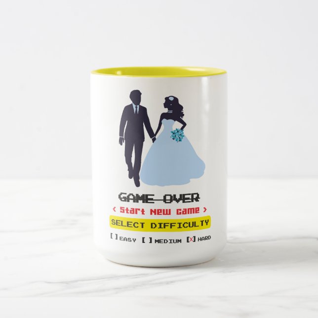 Game Over caneca Zweifarbige Tasse (Mittel)