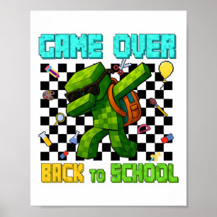 Game Over CK zu School Gamer Funny Kids First Day Poster