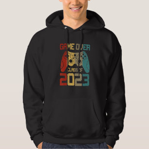 Game Over Class of 2023 Video Games Vintag Gradua Hoodie