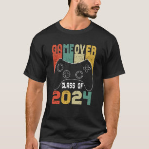Game Over Class of 2024 Video Games Vintag Gradua T-Shirt