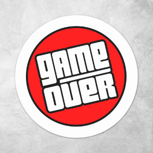 Game Over - Computer Gamer Runder Aufkleber