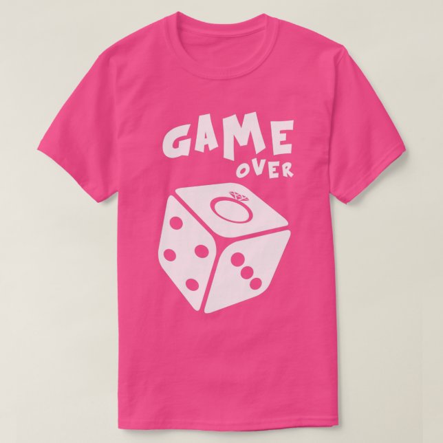 Game Over Design für Bachelor Party nettes Gif T-Shirt (Design vorne)