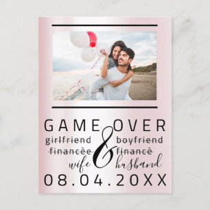 Game Over Dünne Lustige Hochzeitseinladung Paar Fo Postkarte
