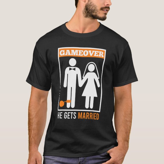 Game over Ehemann Bachelor Party T-Shirt (Vorderseite)