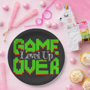 Game Over, erwecke alte Spiele zum Leben und Level Pappteller