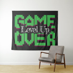Game Over, erwecke alte Spiele zum Leben und Level Wandteppich