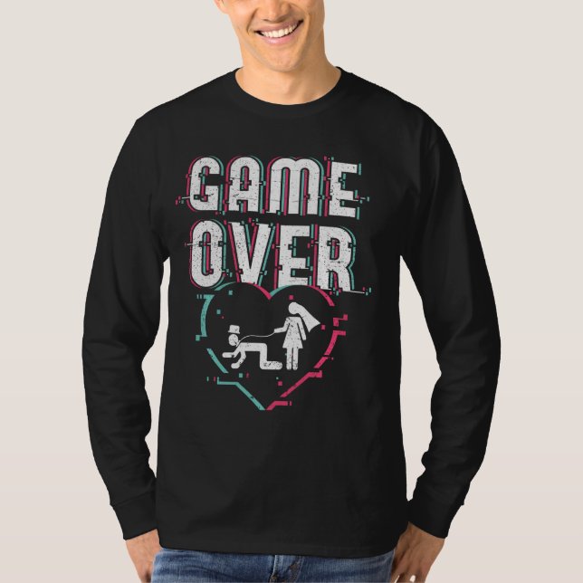 Game over - Funny Briand Groom Bachelor Party D T-Shirt (Vorderseite)