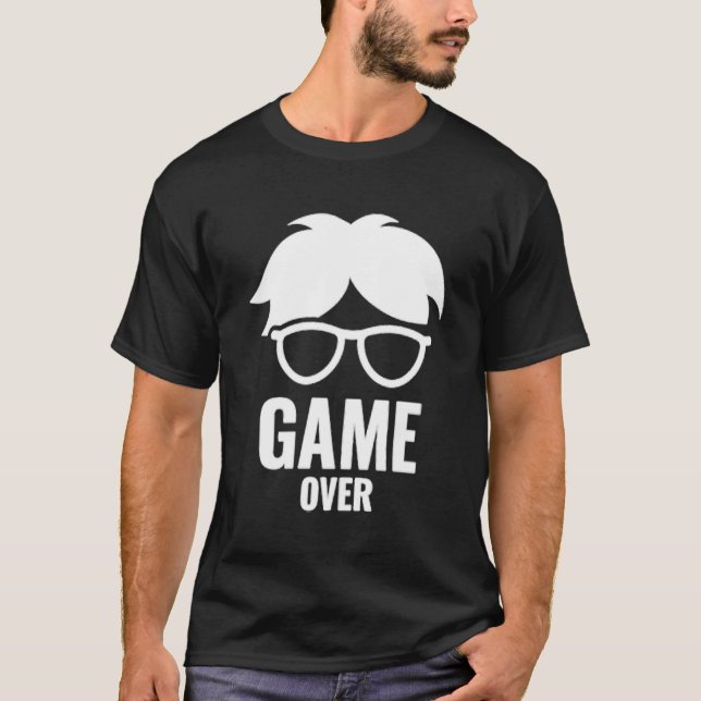 Game Over Funny Gamer Nerd Gaming  Discreet Small T-Shirt (Vorderseite)