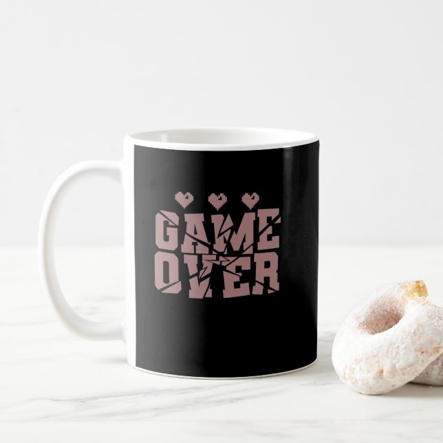 Game over Gaming PC Spiele Kaffeetasse (Mit Donut)