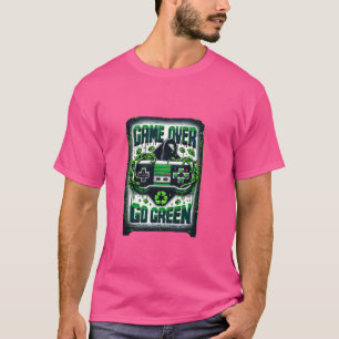 Game Over, Geh Grün Pixel Art T-Shirt