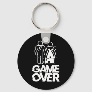 Game Over Glitch Bride Groom Funny Wedding Schlüsselanhänger