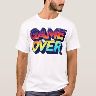 Game Over Glitch Neon T - Shirt Design