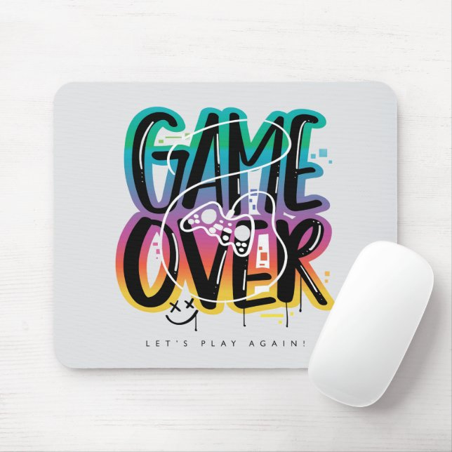 Game over graffiti joystick gamer mousepad (Mit Mouse)
