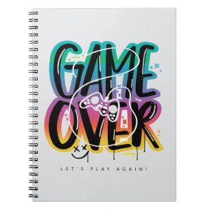 Game over Graffiti Joystick Gamer Notizblock