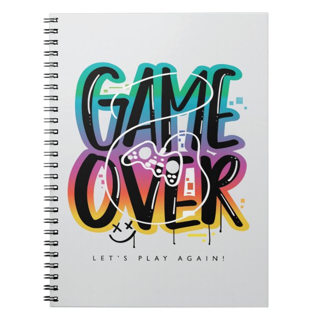 Game over graffiti joystick gamer notizblock (Vorderseite)