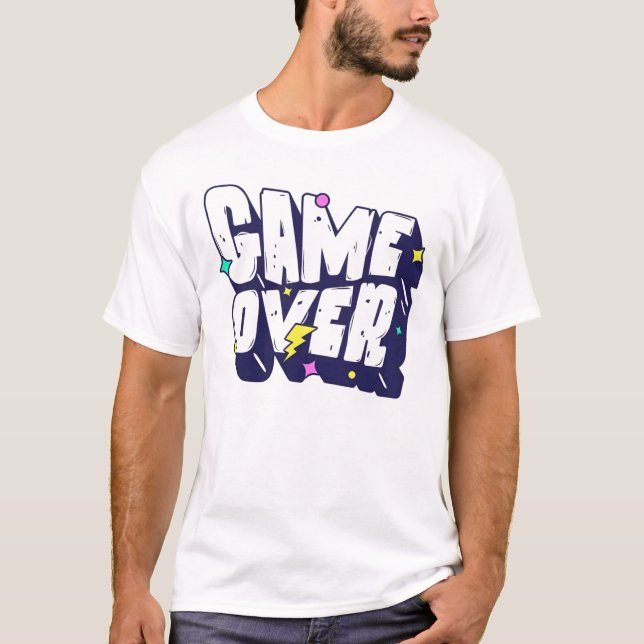 Game Over Graphic T-Shirt – Retro Gamer Tee  (Vorderseite)