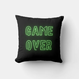 Game Over grellgrüne Nebel Light Videospiele Kissen
