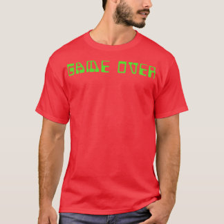 Game Over in Retro Gaming Green T-Shirt