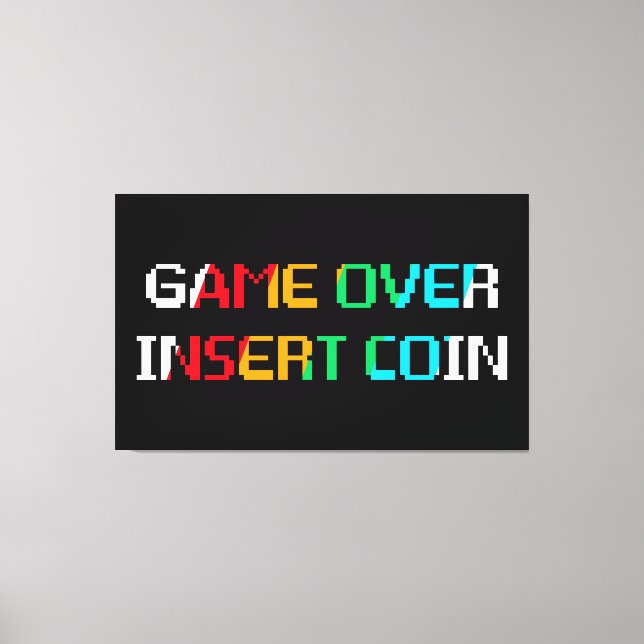 Game Over Insert Coin Leinwanddruck (Vorderseite)