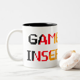 Game Over Insert Coin Zweifarbige Tasse