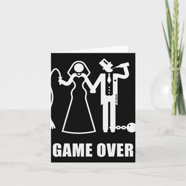 Game Over (JGA Bride and Groom New Whip Ber W) Karte (Vorderseite)