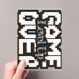 Game Over, Level Up: Pixelige Retro-Spielwelt Acryleinladungen