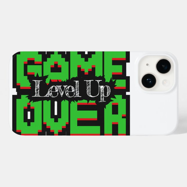 Game Over, Level Up: Pixelige Retro-Spielwelt Case-Mate iPhone Hülle (Rückseite (Horizontal))