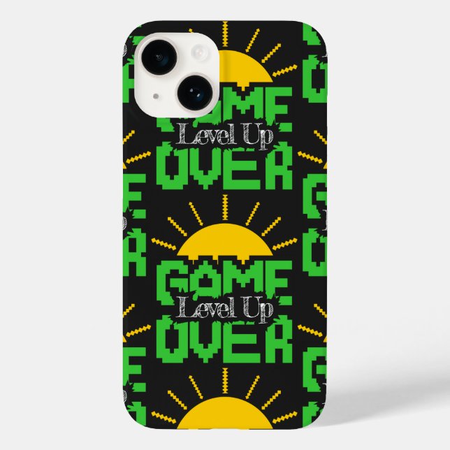 Game Over, Level Up: Retro-Pixel-Block-Abenteuer Case-Mate iPhone Hülle (Rückseite)