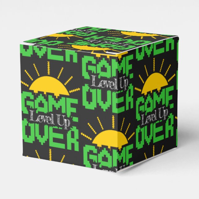 Game Over, Level Up: Retro-Pixel-Block-Abenteuer Geschenkschachtel (Vorderseite)