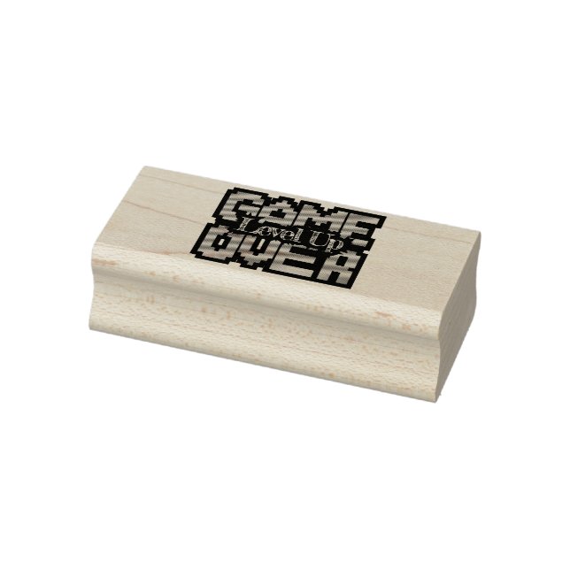 Game Over, Level Up: Retro-Pixel-Sandbox-Abenteuer Gummistempel (Stempel)