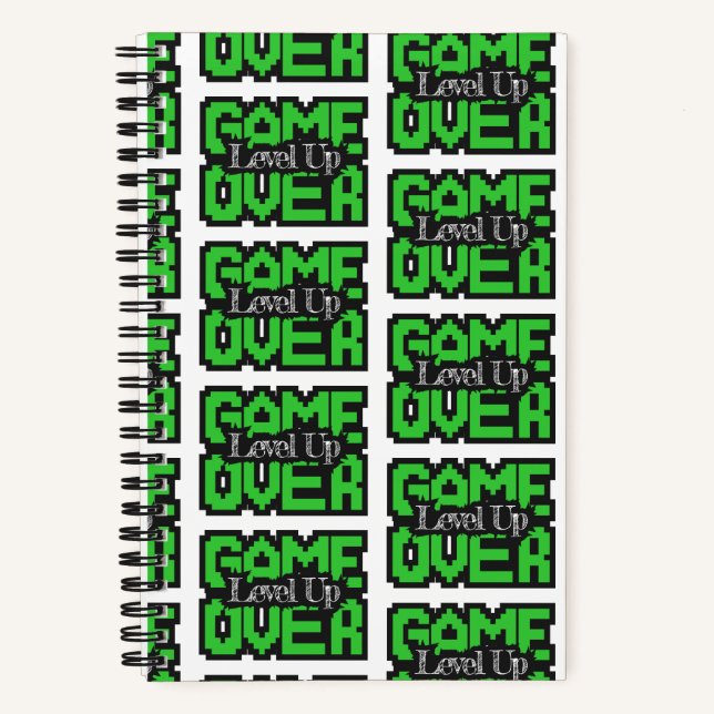 Game Over, Level Up: Retro-Pixel-Sandbox-Abenteuer Notizbuch (Vorderseite)