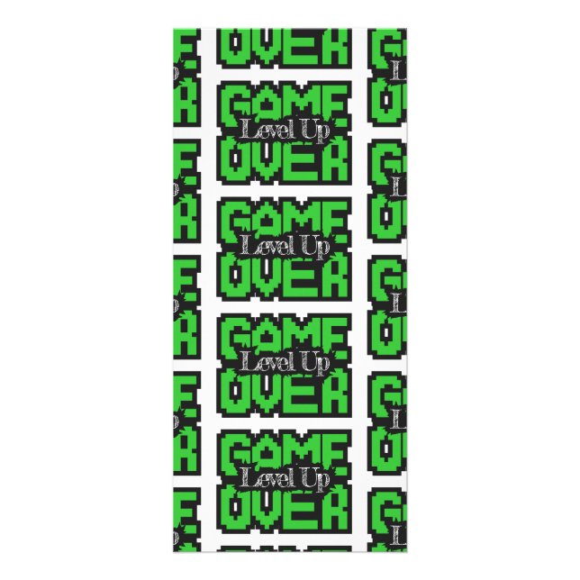 Game Over, Level Up: Retro-Pixel-Sandbox-Abenteuer Werbekarte (Vorne)