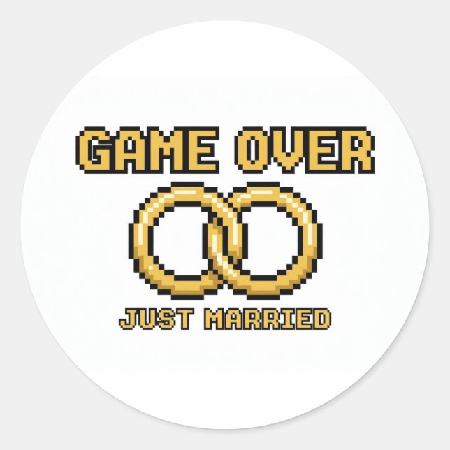 Game Over Married Funny Sticker (Vorderseite)