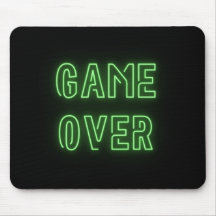 Game Over Neon Light Design Green Video Gamer