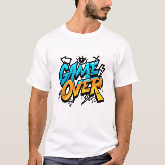 Game Over Neon Splash - Lebendiges Neon-Gaming-Des T-Shirt