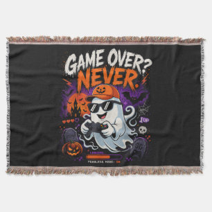Game Over Nie Lustiger Gamer-Geist Halloween Decke