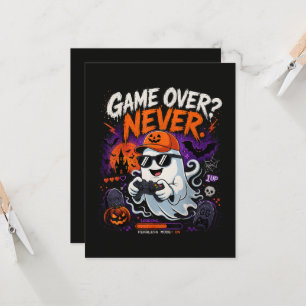 Game Over Nie Lustiger Gamer-Geist Halloween Einladung