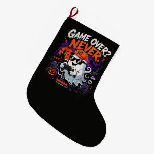 Game Over Nie Lustiger Gamer-Geist Halloween Großer Weihnachtsstrumpf