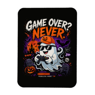 Game Over Nie Lustiger Gamer-Geist Halloween Magnet