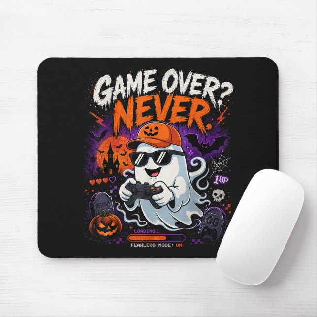 Game Over Nie Lustiger Gamer-Geist Halloween Mousepad (Mit Mouse)