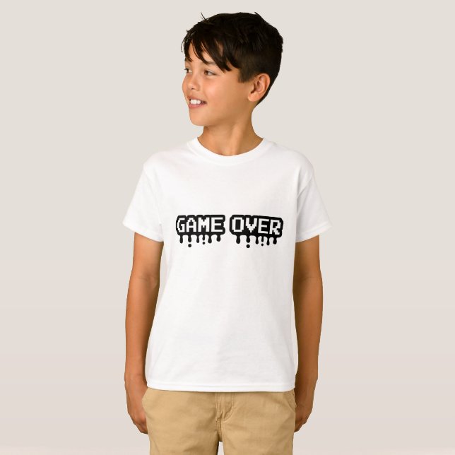 Game Over Pixel Art - Design Retro für Gamers T-Shirt (Vorne ganz)