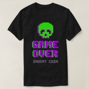 Game Over Pixel Art Totenkopf T-Shirt