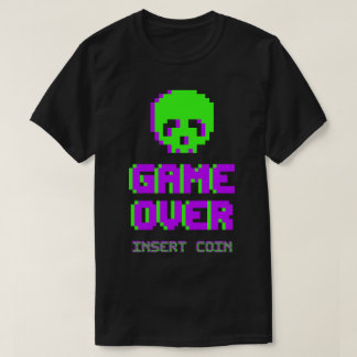 Game Over Pixel Art Totenkopf T-Shirt
