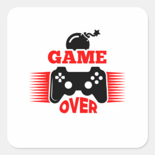 Game Over Quadratischer Aufkleber